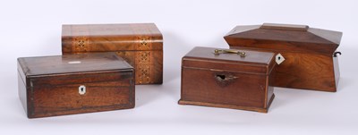 Lot 206 - A Regency rosewood sarcophagus tea caddy,...