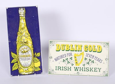 Lot 83 - A Dublin Gold Irish Whiskey enamel advertising...