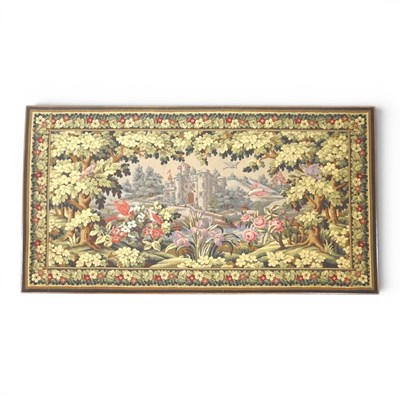 Lot 351 - A large woolwork panel, 20th century,...