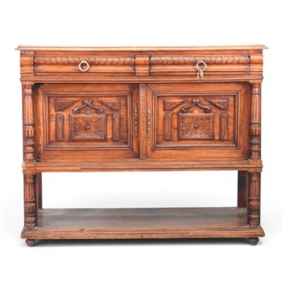 Lot 662 - A late 19th century French walnut marble top...