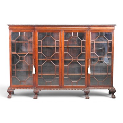Lot 455 - A large 1920s mahogany astragal glazed dwarf...