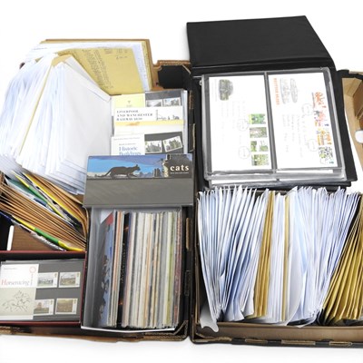 Lot 264 - Two boxes of stamps, to include albums of...