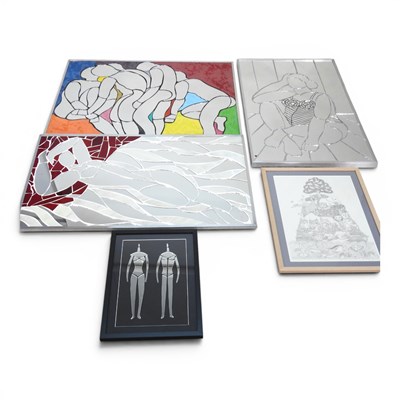 Lot 589 - Page, 20th century, abstract figure, mirrored...