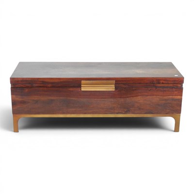 Lot 164 - A modern hardwood blanket box, with a hinged lid