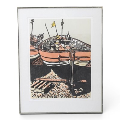 Lot 157 - Henry John Jackson, b1938, Beached II, linocut,...