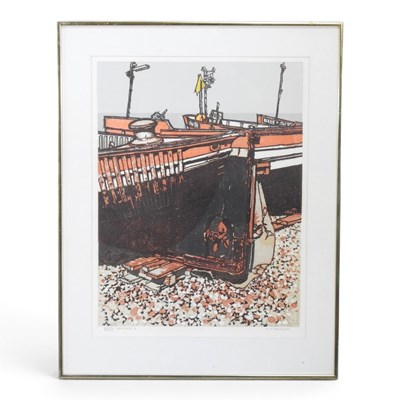 Lot 162 - Henry John Jackson, b1938, Beached I, linocut,...
