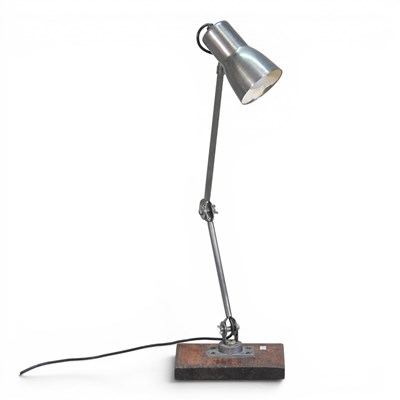 Lot 132 - A wall-mounted machinist's angle poise lamp,...