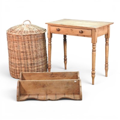 Lot 577 - A pine side table, 76cm wide, together with a...