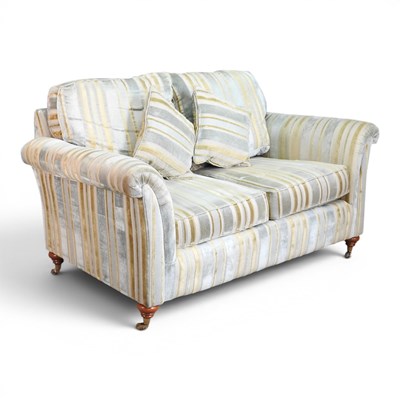 Lot 498 - A modern striped upholstered sofa by Alstons,...