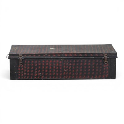 Lot 192 - A World War II era tin metal trunk, with a...