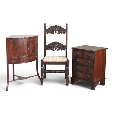 Lot 359 - A 19th century mahogany corner washstand,...