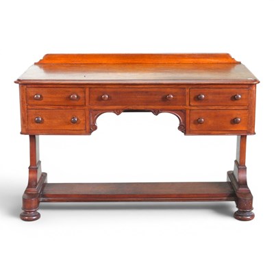 Lot 446 - A Victorian mahogany kneehole writing desk,...