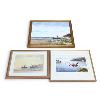 Lot 332 - Ken Curtis, 20th century, Pin Mill, signed...