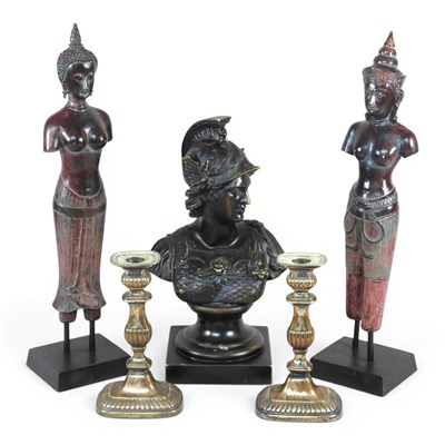 Lot 235 - A bronzed resin portrait bust of a Roman...