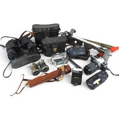 Lot 364 - Two pairs of binoculars, cased, together with...