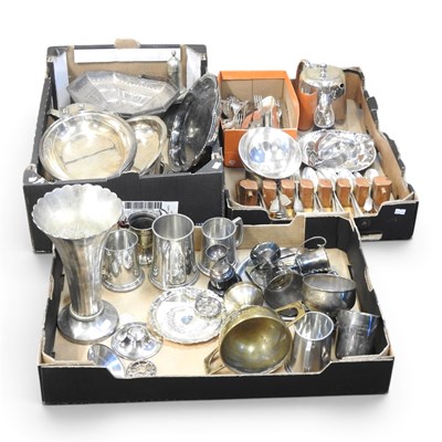 Lot 393 - A collection of metalwares and silver plated...