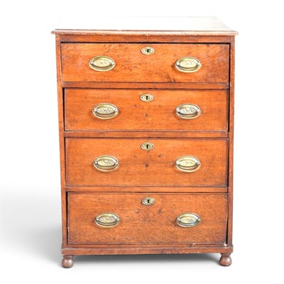 Lot 417 - A 19th century oak chest, of four drawers