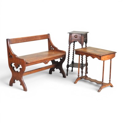 Lot 453 - A small early 20th century Gothic revival oak...