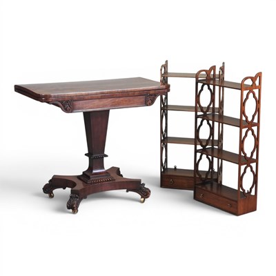 Lot 523 - A pair of Edwardian Chippendale style hanging...