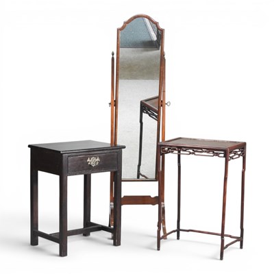 Lot 362 - An early 20th century cheval mirror, 161cm...