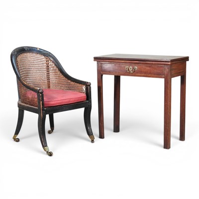 Lot 570 - A George III mahogany folding tea table, 75cm...