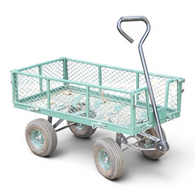 Lot 227 - A metal garden hand cart, 98cm long