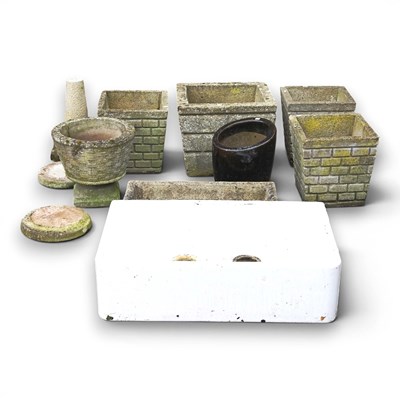 Lot 285 - A glazed butler's sink, 80cm wide, together...