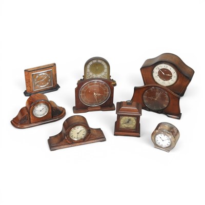 Lot 420 - An 1930'oak cased mantel clock, together with...