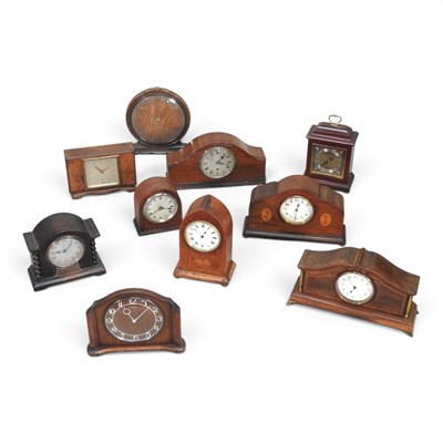 Lot 627 - An Edwardian lancet mantel clock, with inlaid...