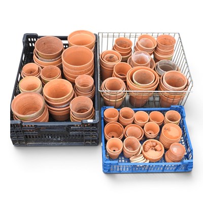 Lot 456 - A collection of small terracotta garden pots,...