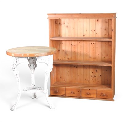 Lot 622 - A modern pine bookcase, 92cm wide, together...